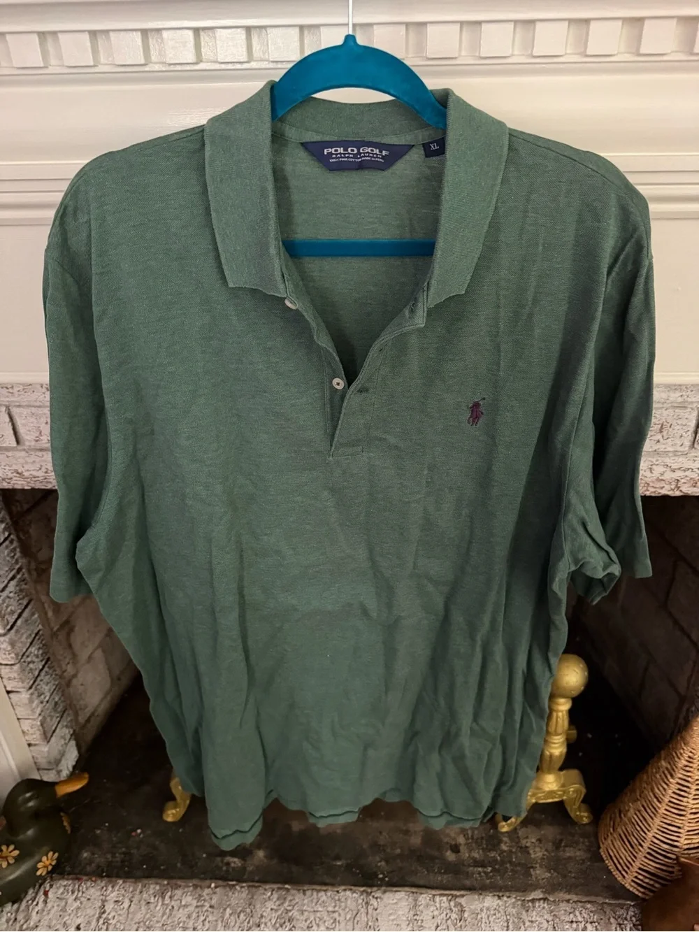 Polo Golf Ralph Lauren Green Pima Cotton Short Sleeve Polo Shirt XL